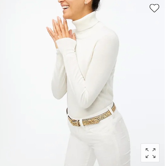 Cream white lightweight long sleeve layering sweater turtleneck - Picture 3 of 3